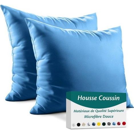 Taie d'oreiller microfibre - Flowen - 60x60 cm - Lot de 2 - Microfibre douce - Hypoallergénique - Anti-acariens (1/5)