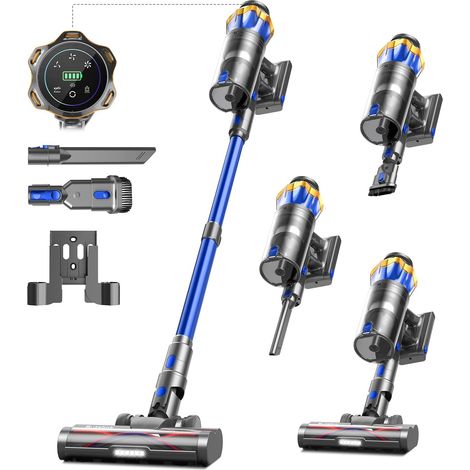 650W/55KPA Aspirateur Balai sans Fil 70min ,pour Sols Durs/Animaux/Voiture Aspirateur Sans Fil avec Affichage LED, Brosse Anti-Tangle , Station De Charge Murale, Filtration 8 Phases, 1.6L Capacité (1/5)