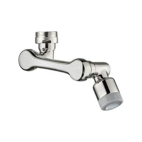 Rallonge de robinet - - Rotative 1080° - 2 sorties d'eau - Économie d'eau - Finition brossé YYV (1/4)