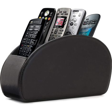 Fernbedienungshalter, Schreibtisch-Organizer für Fernbedienungen, schlankes Bogendesign mit 5 praktischen Fächern zur Aufbewahrung von Fernseher, DVD-Player, Mediaplayer und Heizelement (1/4)