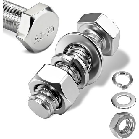 Lot de 20 vis hexagonales - M5 x 30 mm - En acier inoxydable A2 V2A (1/5)