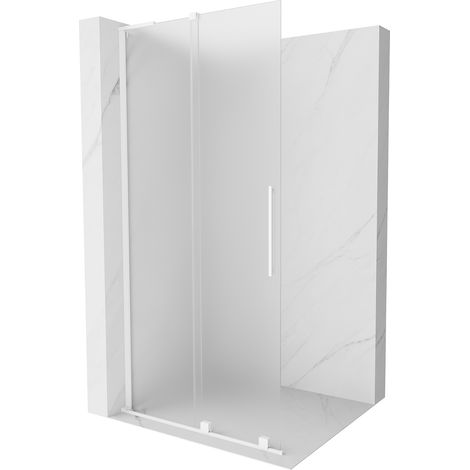 Mexen Velar L Duschwand verschiebbar Walk-in 90 x 200 cm, satiniert 8 mm, weiß - 871-090-003-33-20 (1/5)