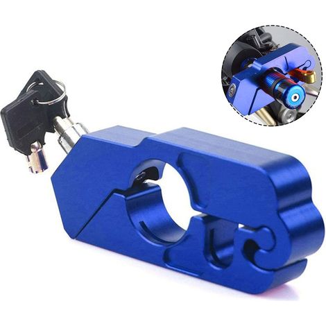 Antivol de frein de moto, antivol de guidon de moto en alliage d'aluminium antivol de sécurité (bleu) (1/2)
