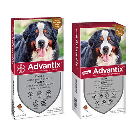 Elanco Dog Advantix Spot-On per Cani da 40-60 kg - Elanco Dog Advantix Spot-On per Cani da 40-60 kg - Confezione Da 6 Pipette