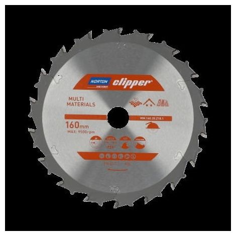 NORTON PIŁA TARCZOWA 160mm x 20mm x 16z MULTI MATERIALS DEMOLITION (3,0/2,0) %%% (1/2)
