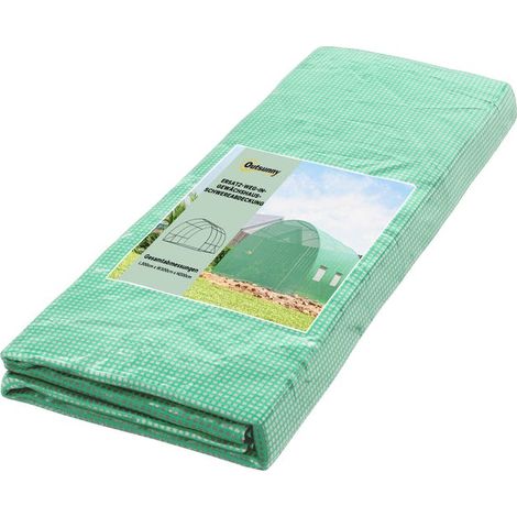 Film de remplacement de serre 3x3x2m, poids lourd, Proof lacrymogène, 6 fenêtres, porte, vert, polyvalent et pratique (1/5)