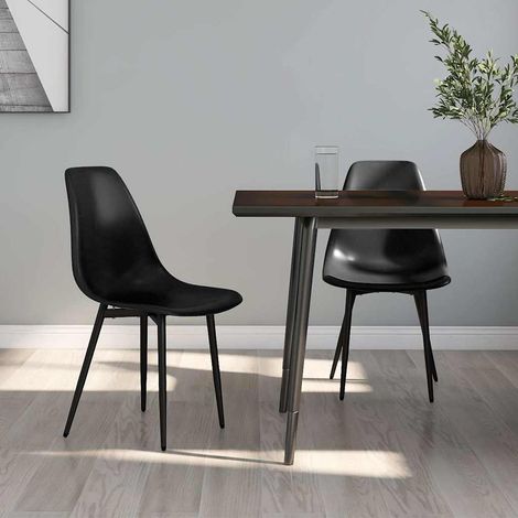 vidaXL Dining Chairs 2 pcs Black PP (1/5)