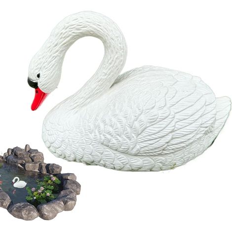 Gänsestatue für den Garten  Gänse-Gartenfigur – Schwan-Tierfigur zur Dekoration, schwimmend auf dem Wasser für Innen- und Außenterrassen-Schwimmbäder und heimische Wasserteiche (1/5)