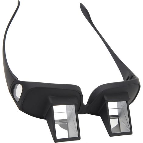 Lunettes de lecture horizontales haute définition à prisme, noires, pour lire et regarder la télévision en position allongée. (1/5)