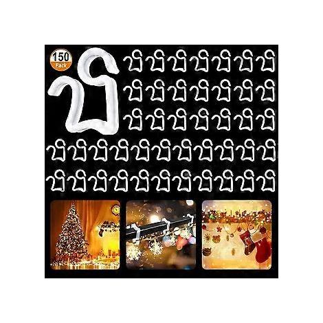 SZTXJ Weihnachtslichterhaken, 150 Stück, Mini-Klammern, Kunststoff-Dachrinnenhaken für den Außenbereich zur Befestigung von Weihnachtsbeleuchtung – für eine gemütliche Atmosphäre