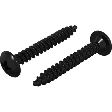 Tapping Nail 2 pcs Black M4 x 28 mm Steel vidaXL