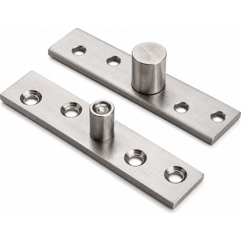 Pivot Central Inox 360° pour Porte Bois Encastrée 95 mm (1/5)