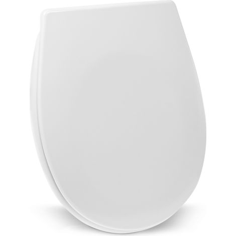 Wenko – Abattant WC clipsable avec frein de chute – Duroplast antibactérien – Fixation inox Fix-Clip – Dimensions 35x44,5 cm – Blanc
