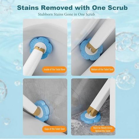Brosse WC - Manche Extensible 40 Cm - Têtes Jetables 36 Pièces - Pour Toilette Baignoire Lavabo Drain - 36 Unités (1/5)