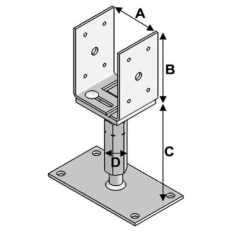 Pied réglable avec platine V - 80