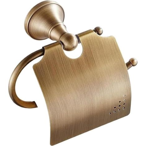 Porte-papier toilette mural, en laiton brossé et bronze (1/5)