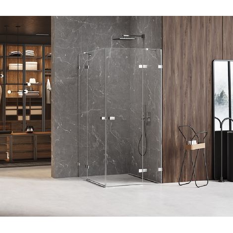 Cabine de douche chrome chrome 120x90cm 2 portes pivotantes,MAJORQUE CHROME, chrome,acces d'angle (1/5)