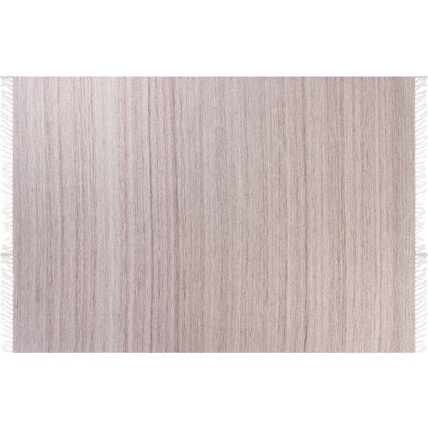 Alfombra rojo claro 160 x 230 cm PET reciclado flecos interior exterior Malhia