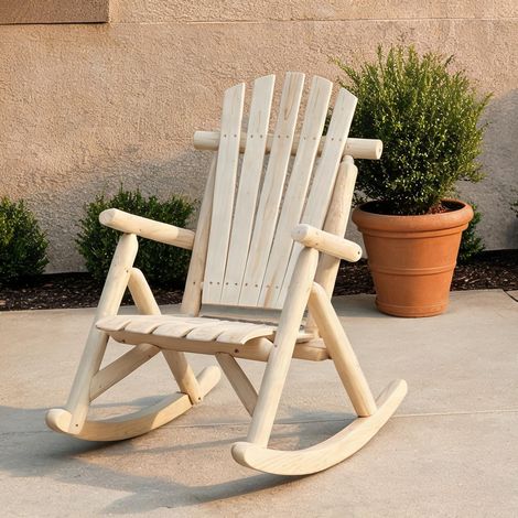 Fauteuil à bascule naturholz en tannenholz 96 x 66 x 98 cm (1/5)