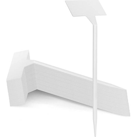 40 étiquettes pour plantes d'extérieur, étiquettes en plastique imperméables de type T, marqueurs de jardin durables pour pépinière, perforées (1/4)