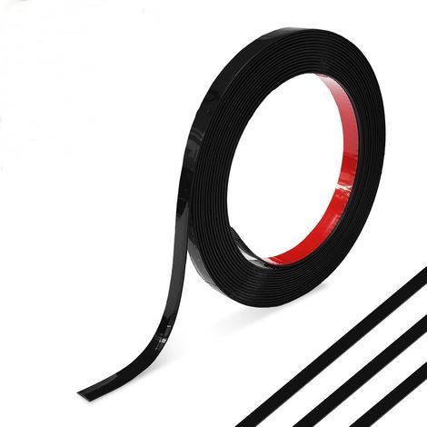 Moulure Adhesive, 10Mx 0.8CM PVC Moulure Murale Flexible, Peler et Coller Moulures Decorative, Moulures Murale Adhesive pour Cadres de Miroirs, Plafonds, Coins, Armoires(Noir) (1/5)