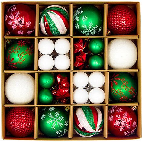 Ensemble de décorations de sapin de Noël, boules décoratives incassables à suspendre pour sapin de Noël (1/5)