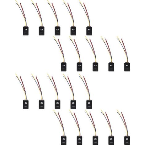 Adecuado para 20 interruptores de encendido/apagado azules de 33x22 mm y 12 V, compatible con Land Cruiser, Yaris y RAV4 (negro).