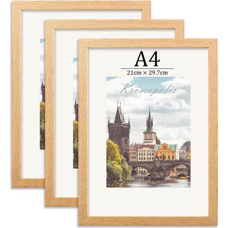 Bilderrahmen A4 Eichenoptik A4(21x29.7 cm) Eiche 3 St&xFCck (1/5)