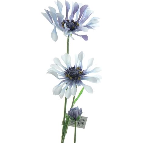 GASPER Kapmargeritenblüten Weiß-Blau löffelblättrig 66 cm - Kunstblumen (1/2)