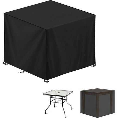 Housse de protection pour table de jardin 90x90x90cm – Tissu Oxford 420D imperméable – Anti-UV et coupe-vent – Sac de rangement inclus (1/5)