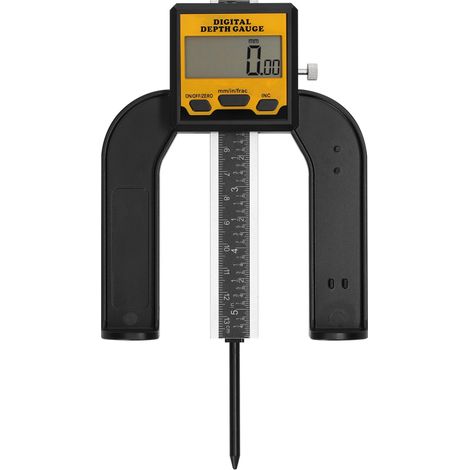 Digitale Holztiefenlehre (0–80 mm), LCD-Display, 3 Betriebsmodi, automatische Abschaltung, Magnetfuß