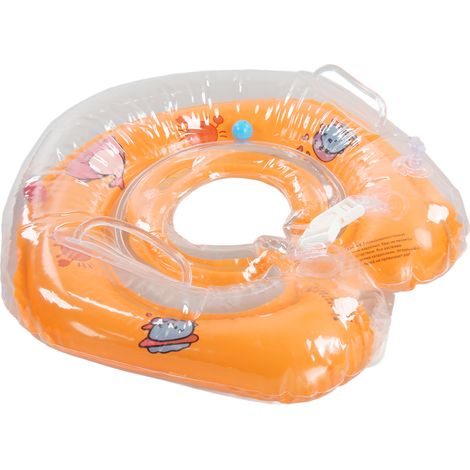 Bouée gonflable dauphin réglable et sécuritaire pour nouveau-nés et bébés, orange (1/5)