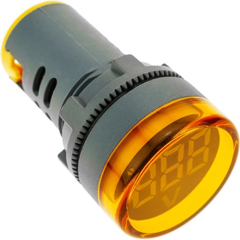 BeMatik - Affichage LCD à 3 chiffres jaune avec voltmètre 50-500 VAC rond 22mm (1/5)