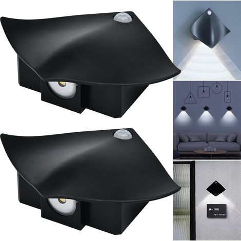 Lot de 2 lampes murales sans fil, lampe à détecteur de mouvement 24 heures, lampe murale LED à adsorption magnétique, veilleuse rechargeable (1/5)