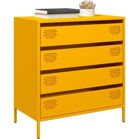 Sideboard Senfgelb 68x39x73,5 cm Kaltgewalzter Stahl