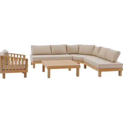 Gartenmöbel Xenia 6-Sitzer aus Polyester und Akazie - Hespéride