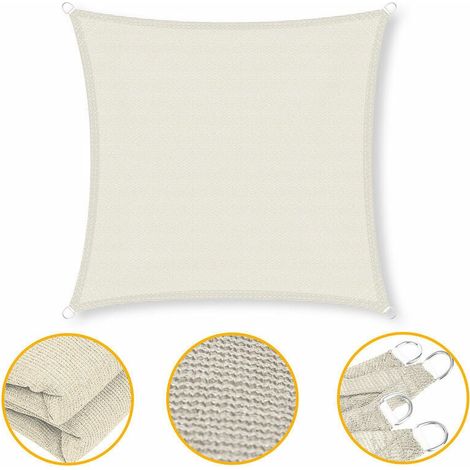 Sonnensegel 3x4m Hitzeschutz Sonnensegel UV Sonnenschutz Sonnenschutz Terrasse - Creme (1/4)