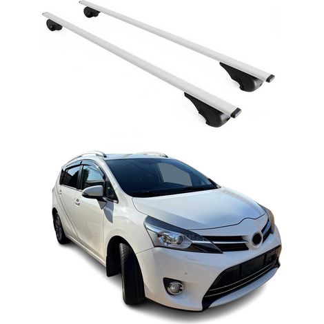 OMAC Barres de toit pour Toyota Verso 2009-2018 – TÜV / DIN 75302:2019 – Antivol inclus – Charge max 75 kg – 2 barres Argent (1/4)