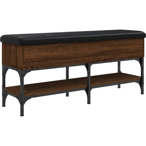 Shoe Bench Brown Oak 102x32x45 cm Engineered Wood vidaXL (1/5)