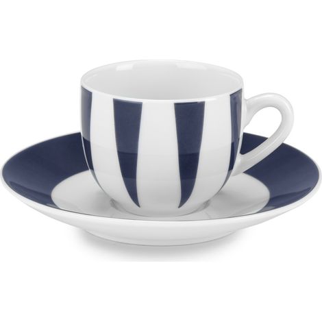 Fade Geometric Grigio set 6 tazze caffè porcellana colori assortiti con piattino
