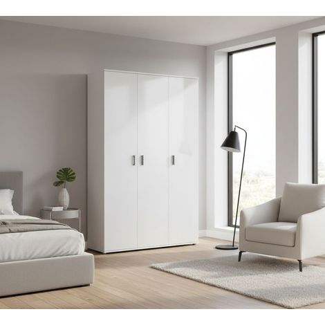 Armadio Multiuso Grande - 4 Ripiani Portascope, Bianco, -, 116x190h cm Pangasio