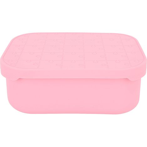 Boîte repas 3 compartiments anti-fuite 304 acier inoxydable bento avec couvercle silicone rose pour étudiant pique-nique bureau (1/5)