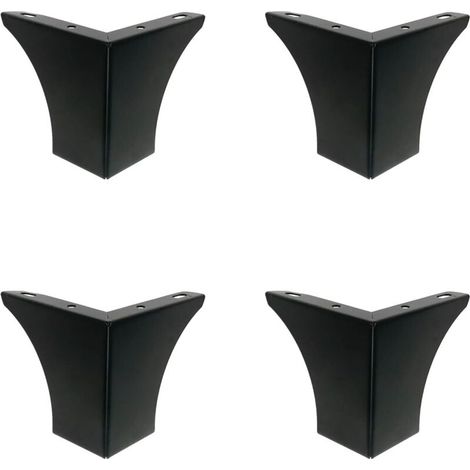Gambe per mobili da cucina fai da te, gambe da 100 mm per tavolino da caffè, armadi, letto, divano, robuste gambe in metallo nero per sedia, ufficio S (1/4)