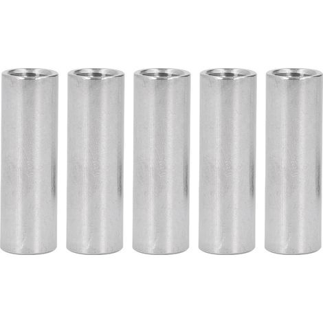 M12 cylindrical coupling nuts, 5 pieces, round female thread connector nut in 304 stainless steel (1/5)
