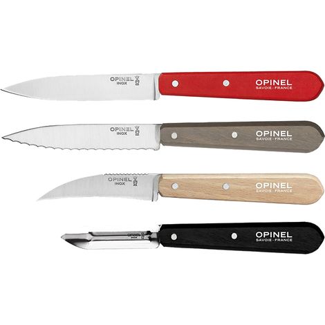 Opinel Loft Essentiels Coffret 4 Couteaux Bois Rouge Noir (1/5)
