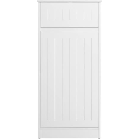 Sobuy – Meuble bas de salle de bain avec tiroir et panier à linge amovible – Dimensions L40 x P39 x H86 cm – MDF E1 – BZR110W