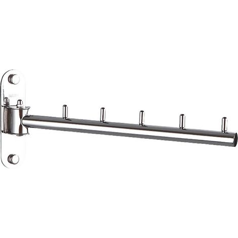 BEBUSINGOTO Edelstahl Home Wandhalterung Kleiderbügelhalter Haken mit Schwenkarm Kugelhalterung (1/2)