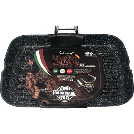 Grill rectangulaire induction avec manico en bois pliable 362624