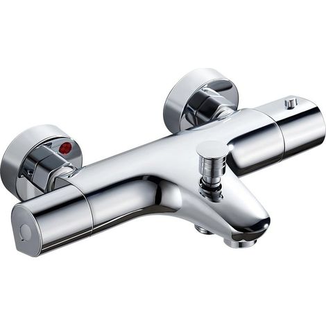 Mixer faucet thermostatic of bath/shower in brass, with button of safety 38 °C, finish chrome (1/5)
