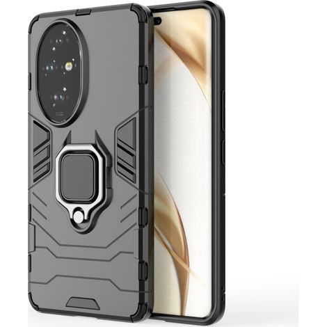 Gepanzerte Schutzhülle mit Ring für Honor 200 Pro 5G – schwarz, mit Ständer und Halterung (1/5)
